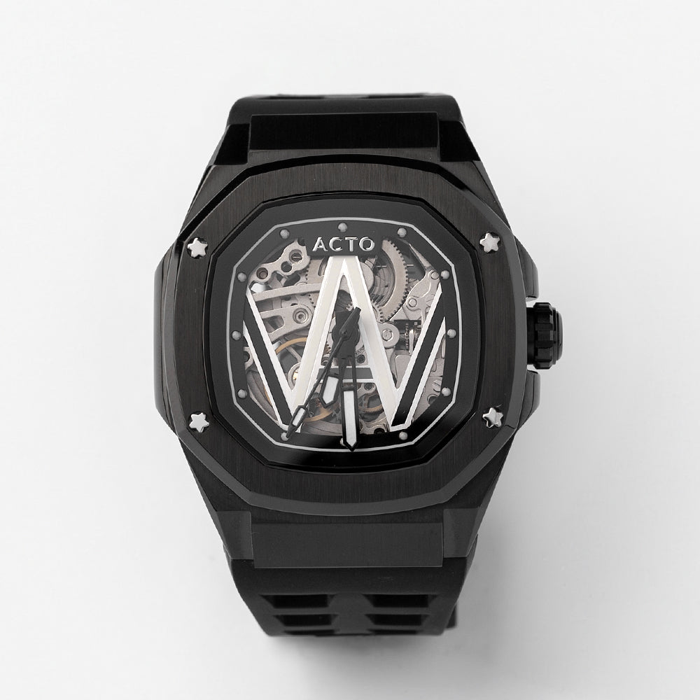 Imagem do relógio A001 Black, mostrando seu design elegante e sofisticado, ideal para o homem moderno que busca estilo e funcionalidade.